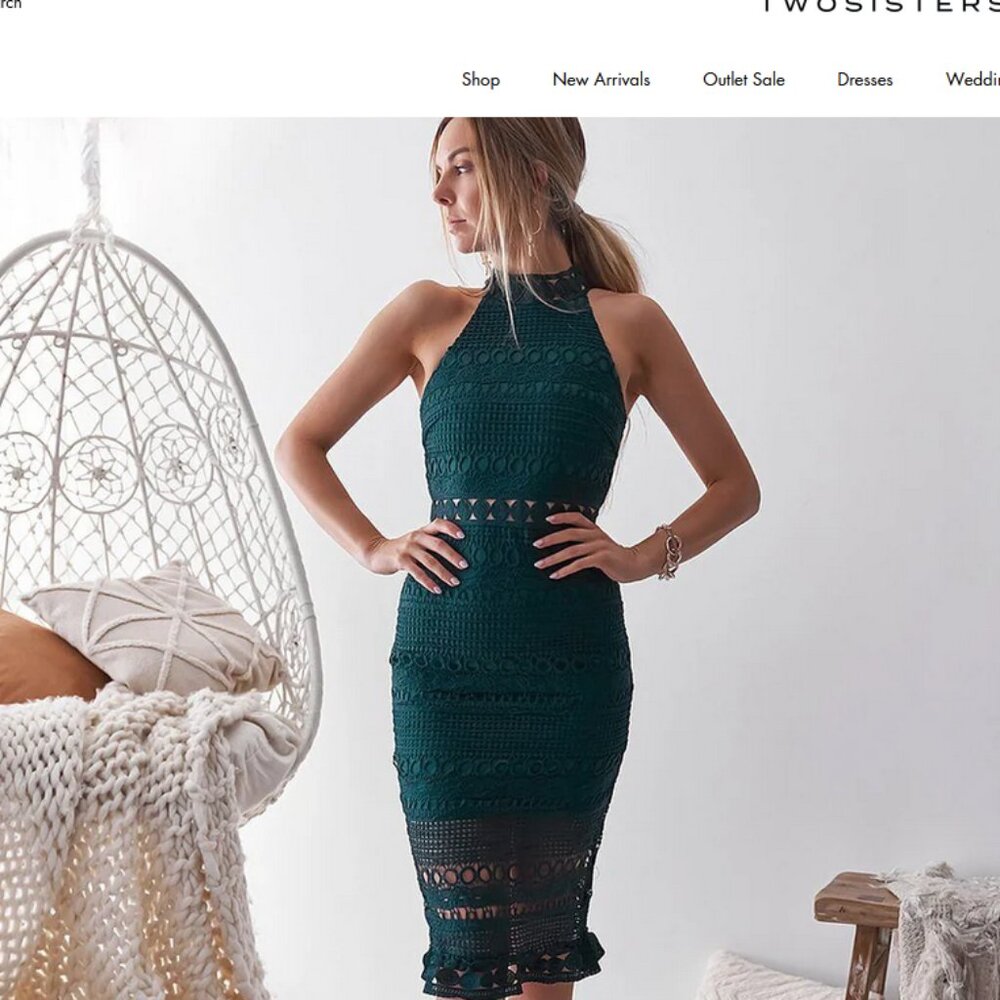 Rivers Midi Dress - Green (NEVER WORN, TAGS ON)